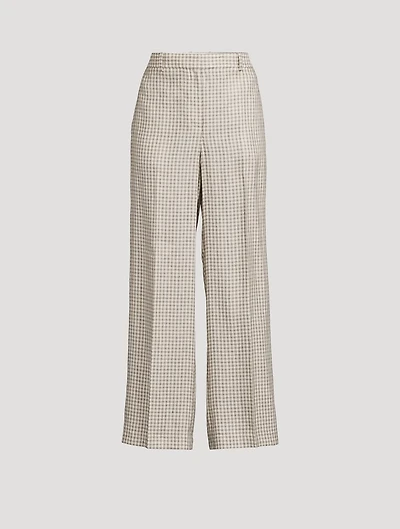 Straight-Leg Trousers Check Print