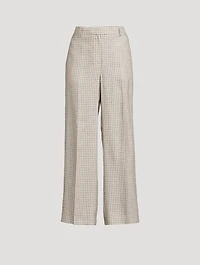 Straight-Leg Trousers Check Print