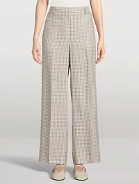 Straight-Leg Trousers Check Print