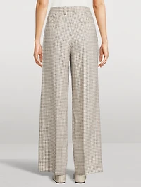 Straight-Leg Trousers Check Print
