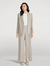 Straight-Leg Trousers Check Print