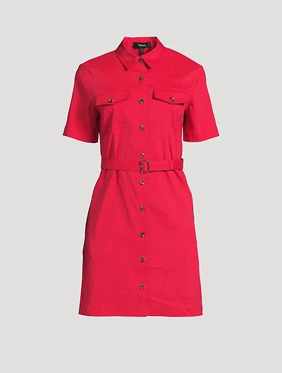 Good Linen Belted Shirt Dress