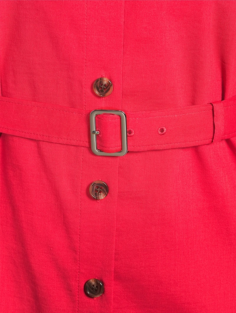 Good Linen Belted Shirt Dress