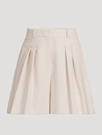 Pleated Shorts Stripe Print