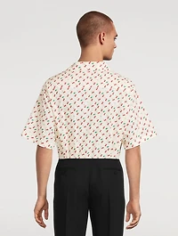 Cotton Poplin Bowling Shirt Cherryfic Print