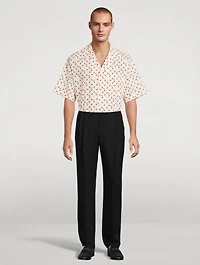 Cotton Poplin Bowling Shirt Cherryfic Print