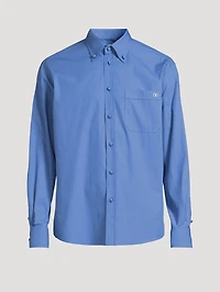 Cotton Poplin Shirt With VLOGO Embroidery