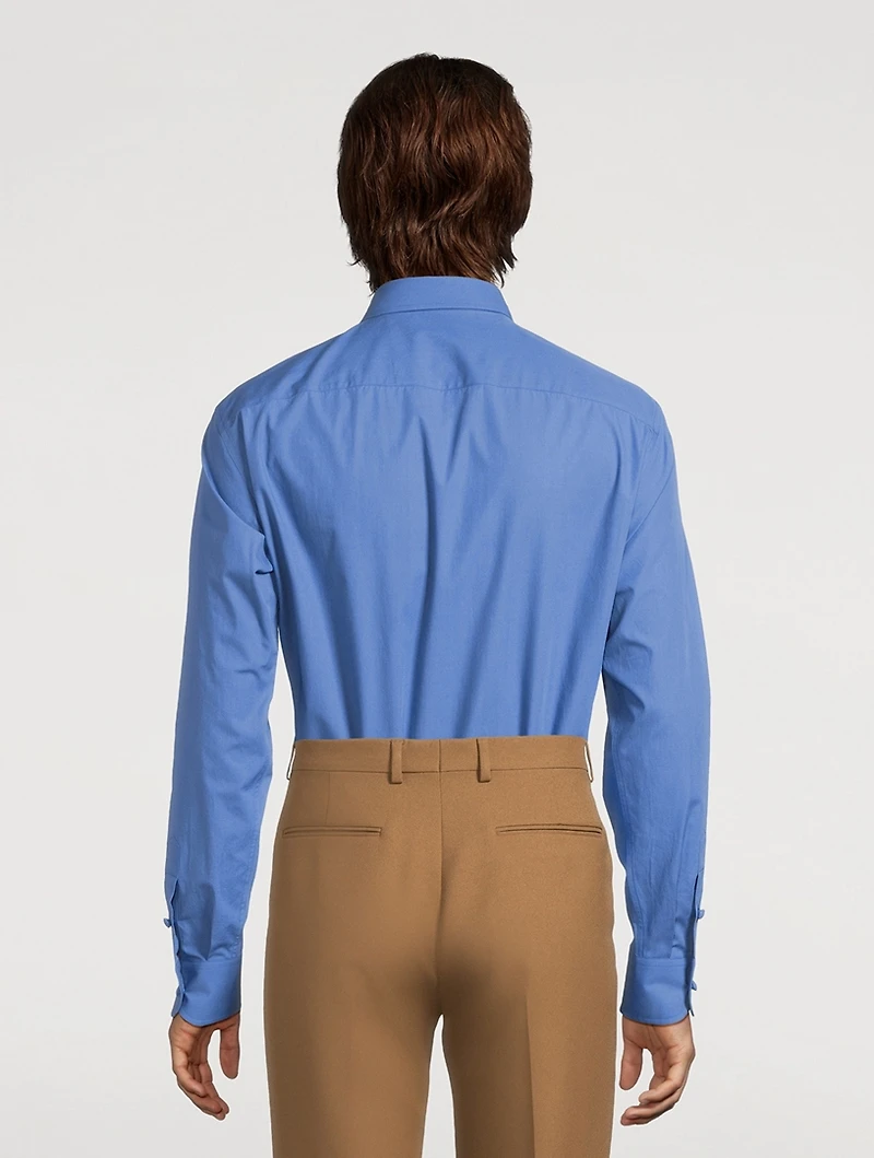 Cotton Poplin Shirt With VLOGO Embroidery