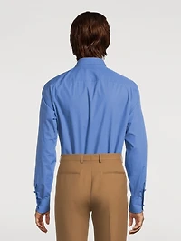Cotton Poplin Shirt With VLOGO Embroidery
