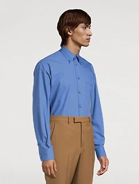 Cotton Poplin Shirt With VLOGO Embroidery
