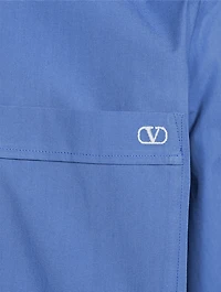 Cotton Poplin Shirt With VLOGO Embroidery