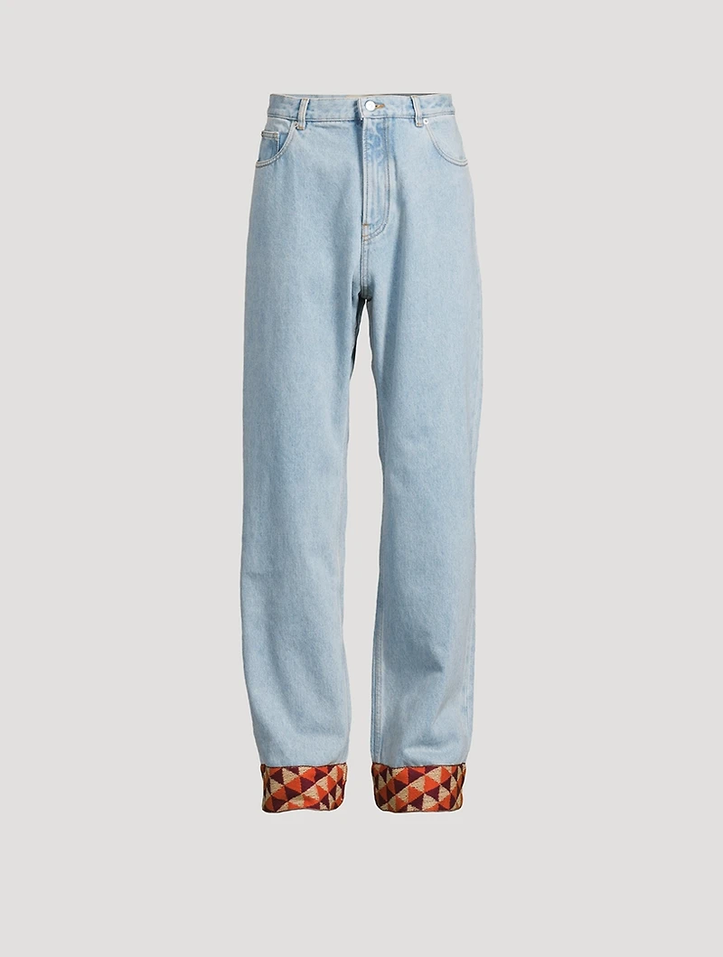 Relaxed Jeans With Jacquard