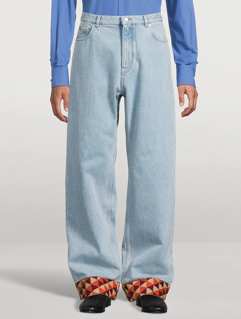Relaxed Jeans With Jacquard