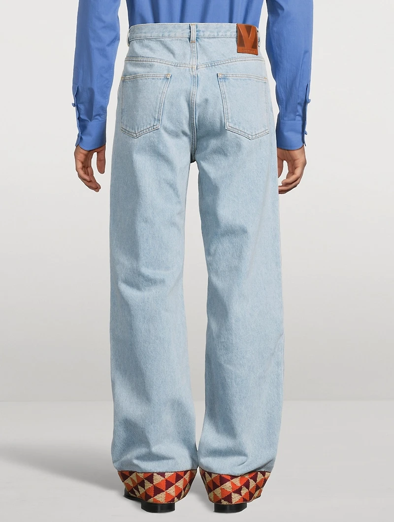 Relaxed Jeans With Jacquard