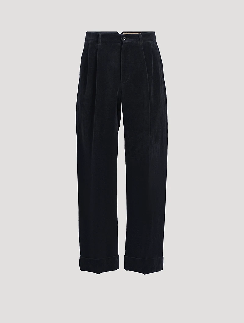 Cotton And Linen Draped Pants