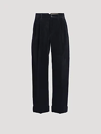 Cotton And Linen Draped Pants