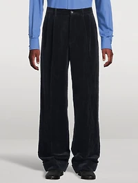 Cotton And Linen Draped Pants