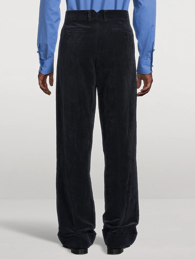 Cotton And Linen Draped Pants