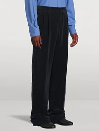 Cotton And Linen Draped Pants