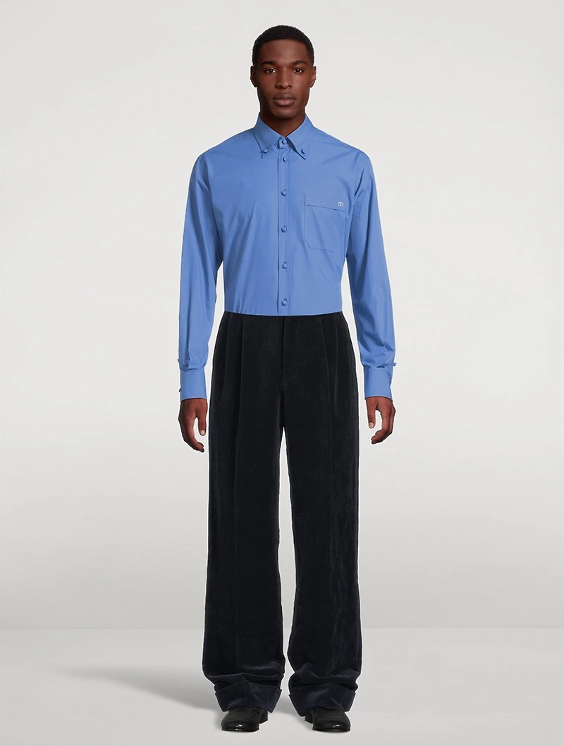 Cotton And Linen Draped Pants