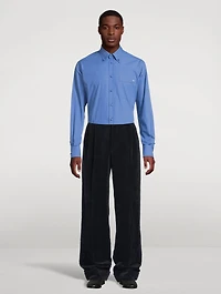 Cotton And Linen Draped Pants