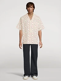 Straight Linen Pants With Grommets