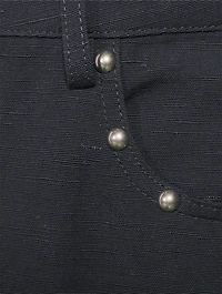 Straight Linen Pants With Grommets
