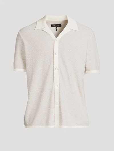 Avery Zig-Zag Knit Camp Shirt