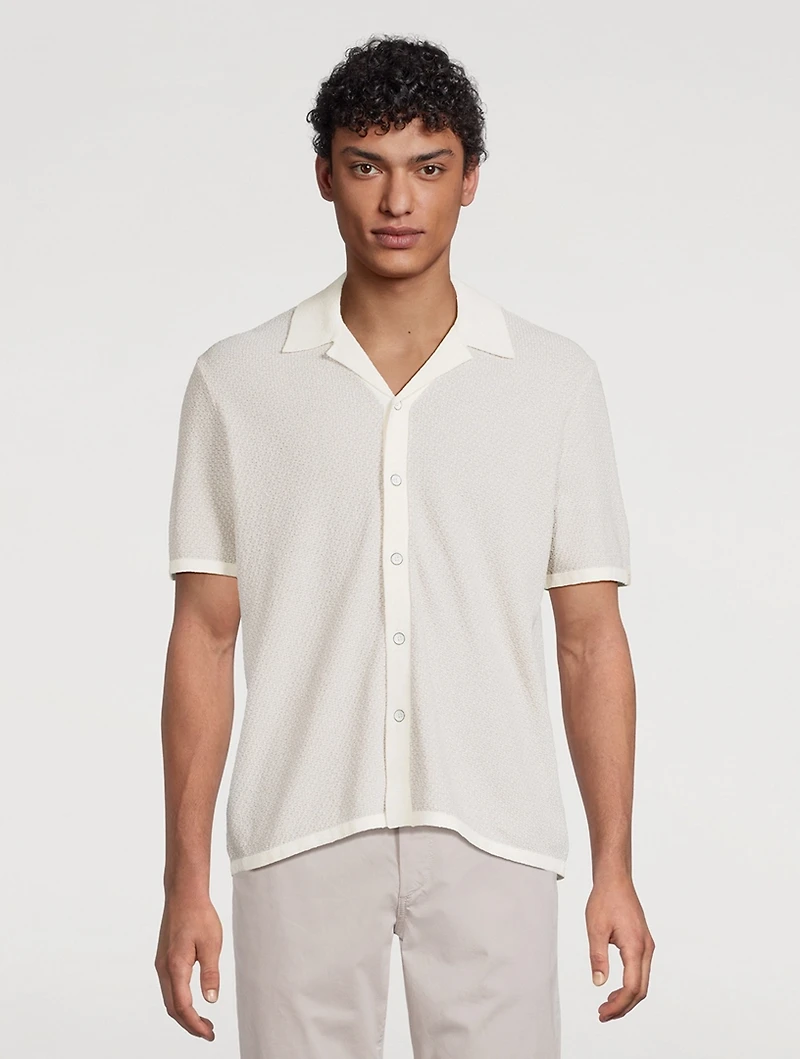 Avery Zig-Zag Knit Camp Shirt