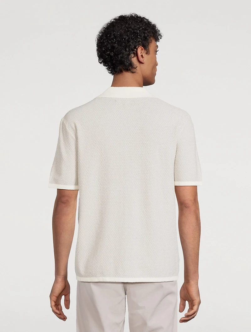 Avery Zig-Zag Knit Camp Shirt