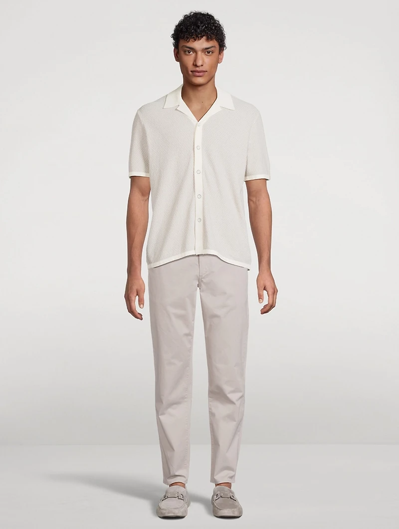 Avery Zig-Zag Knit Camp Shirt