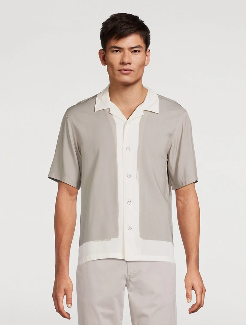 Avery Relaxed Short-Sleeve Shirt Painterly Print