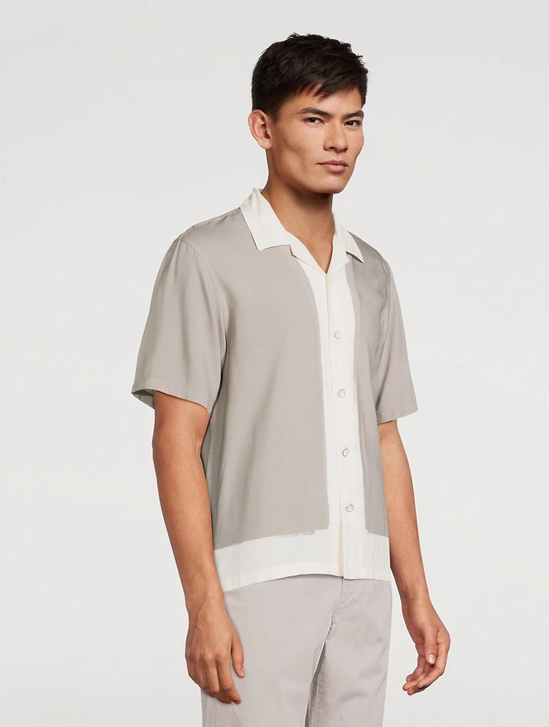 Avery Relaxed Short-Sleeve Shirt Painterly Print