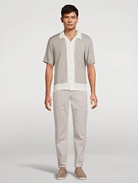 Avery Relaxed Short-Sleeve Shirt Painterly Print