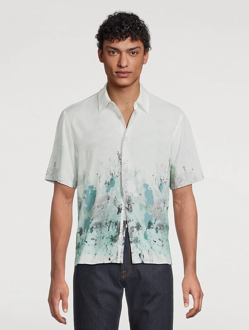 Dalton Paint Splatter Short-Sleeve Shirt
