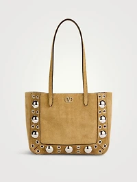 Mini Nellcôte Embellished Suede Tote Bag