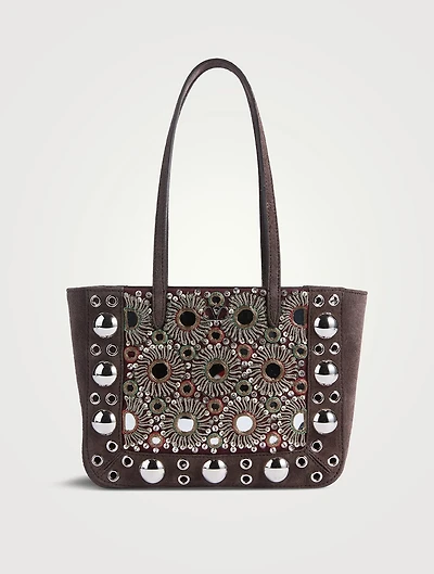 Mini Nellcôte Embellished Suede Shoulder Bag