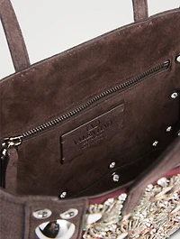 Mini Nellcôte Embellished Suede Shoulder Bag