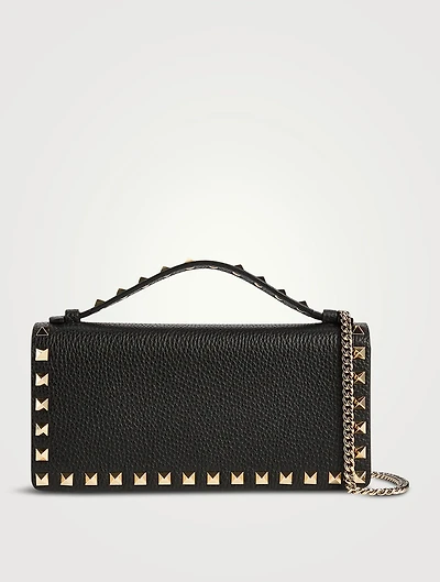 Rockstud Leather Wallet-On-Chain