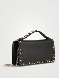 Rockstud Leather Wallet-On-Chain