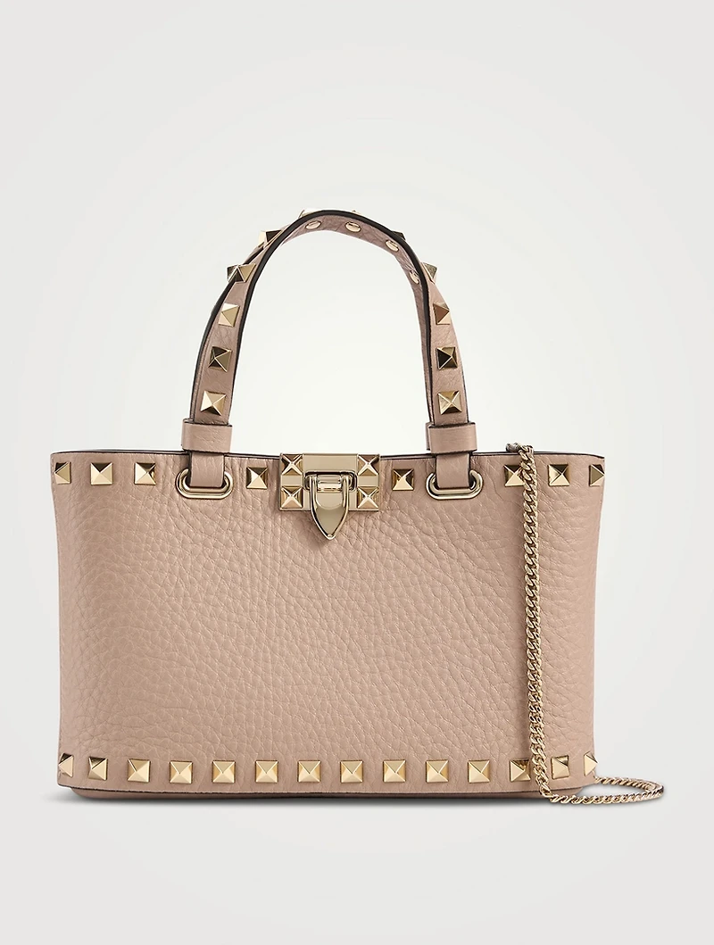 Mini Rockstud Leather Tote Bag