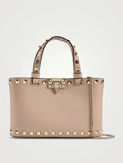 Mini Rockstud Leather Tote Bag
