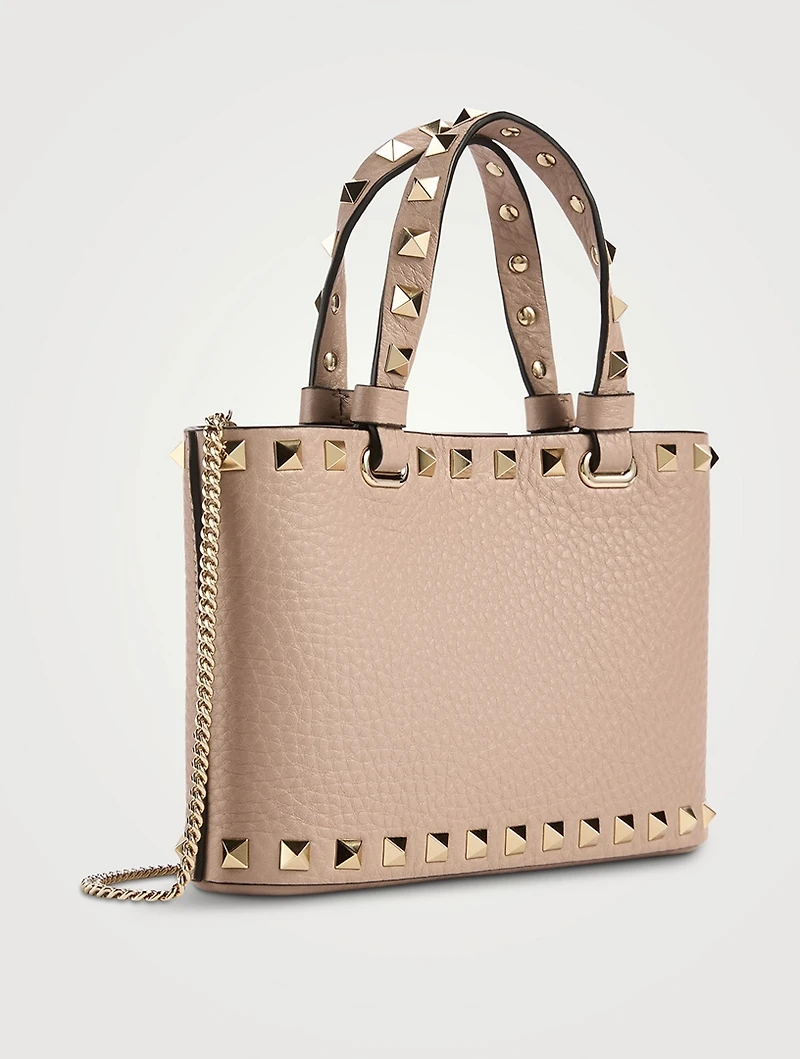 Mini Rockstud Leather Tote Bag
