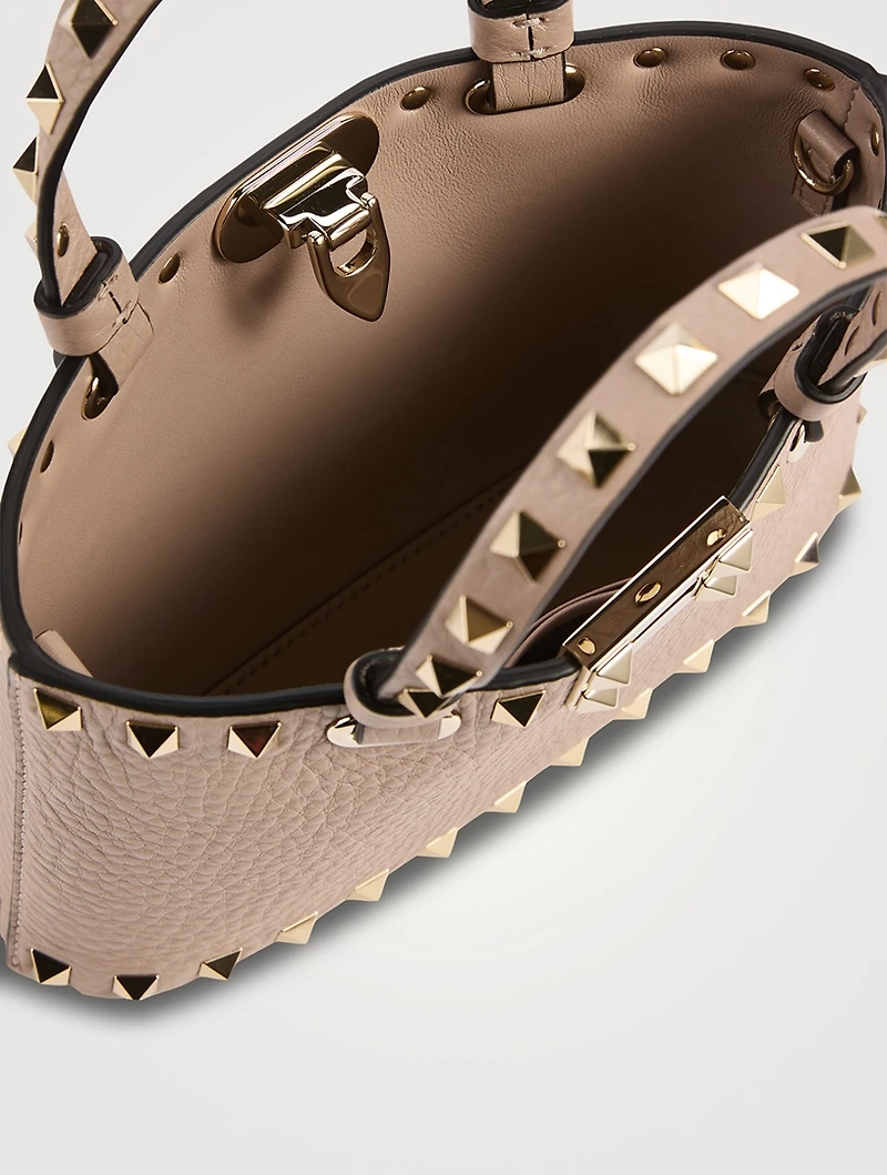 Mini Rockstud Leather Tote Bag