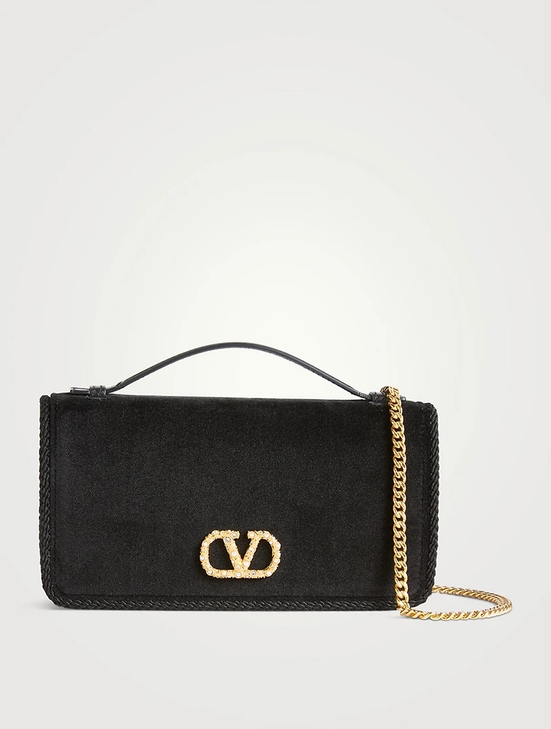 VLogo Moiré Fabric Clutch