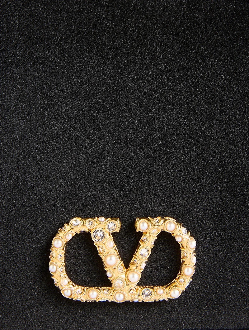 VLogo Moiré Fabric Clutch