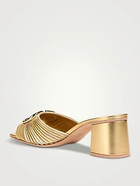 VLogo Metallic Leather Mules