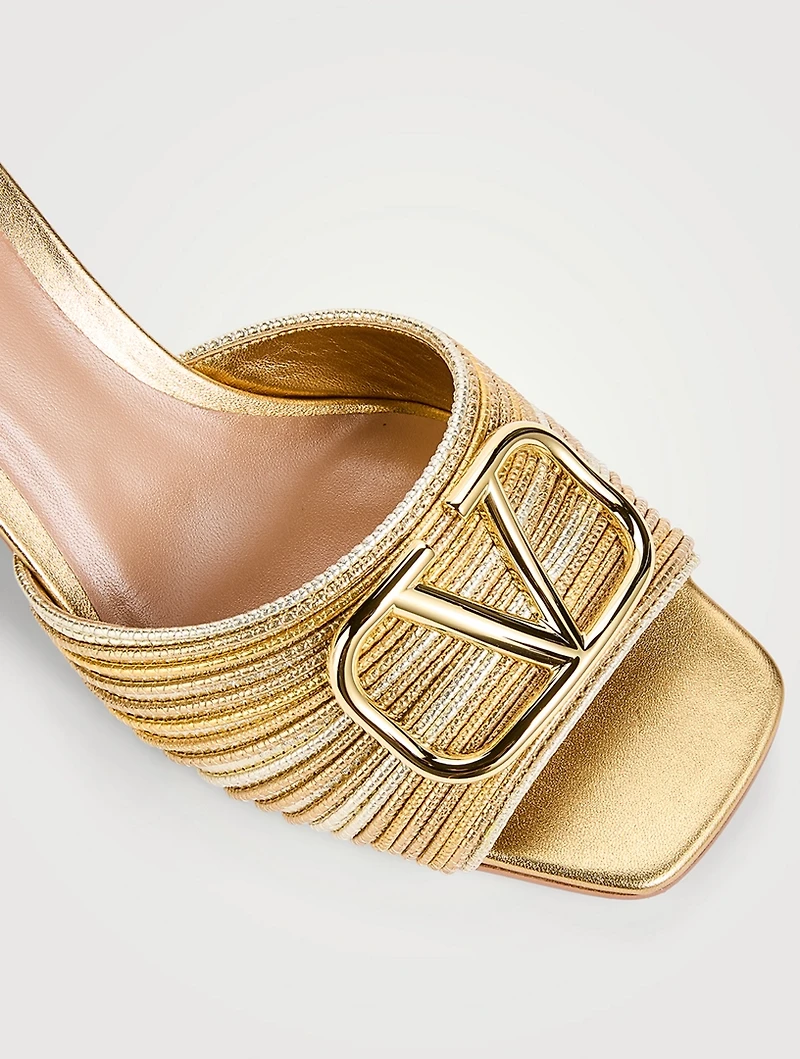 VLogo Metallic Leather Mules