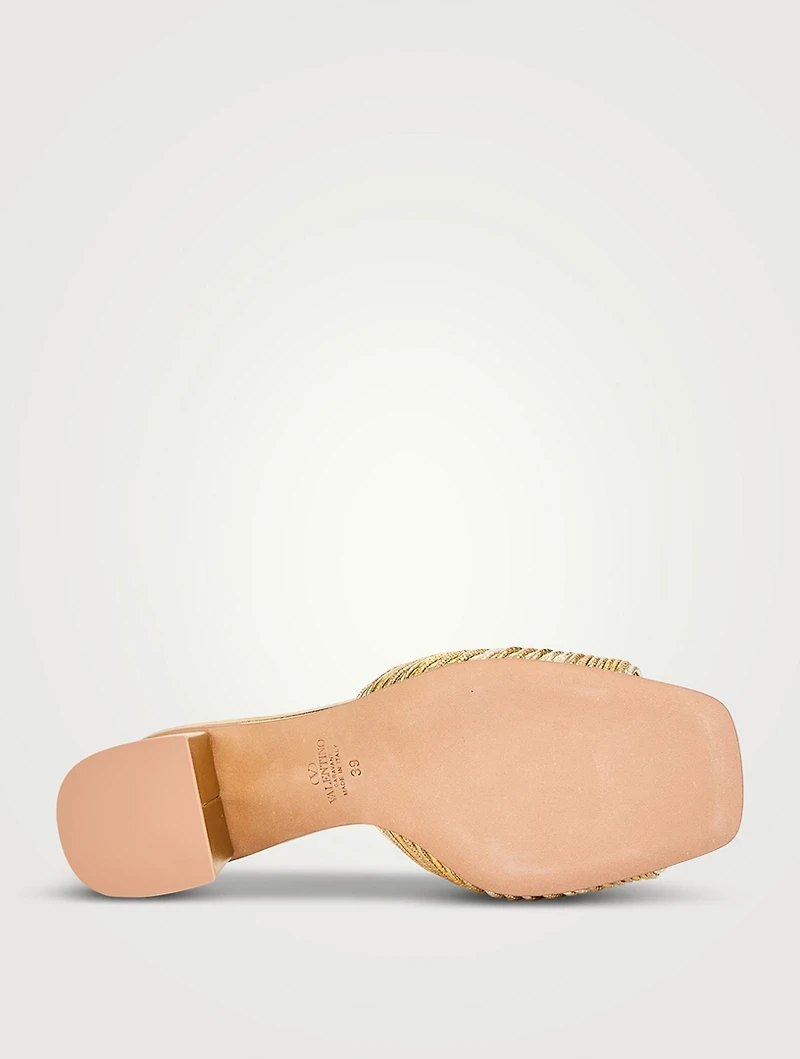 VLogo Metallic Leather Mules
