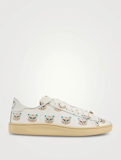 Royco Leather Sneakers Le Chat De La Maison Print